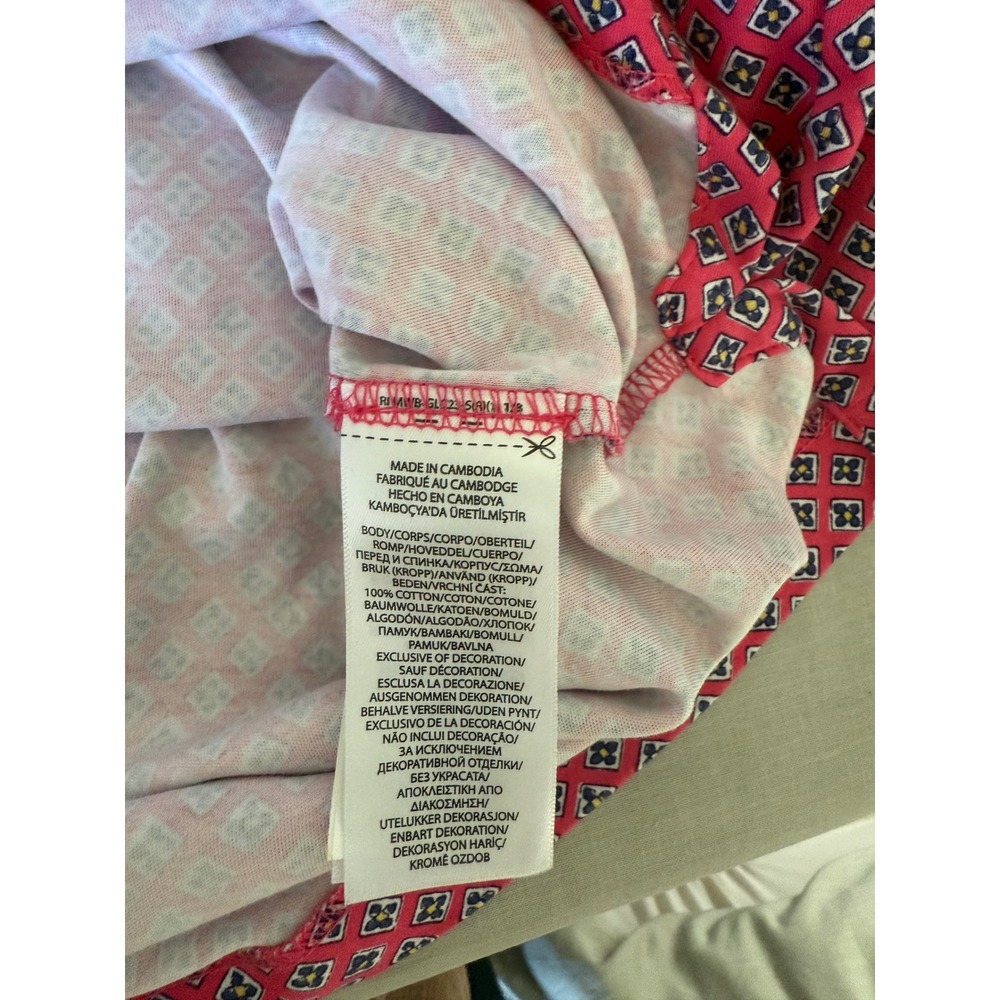 Polo‎ Ralph Lauren 2XB Polo Shirt Pink Geometric Print Short Sleeve Cotton Tall - Picture 7 of 8